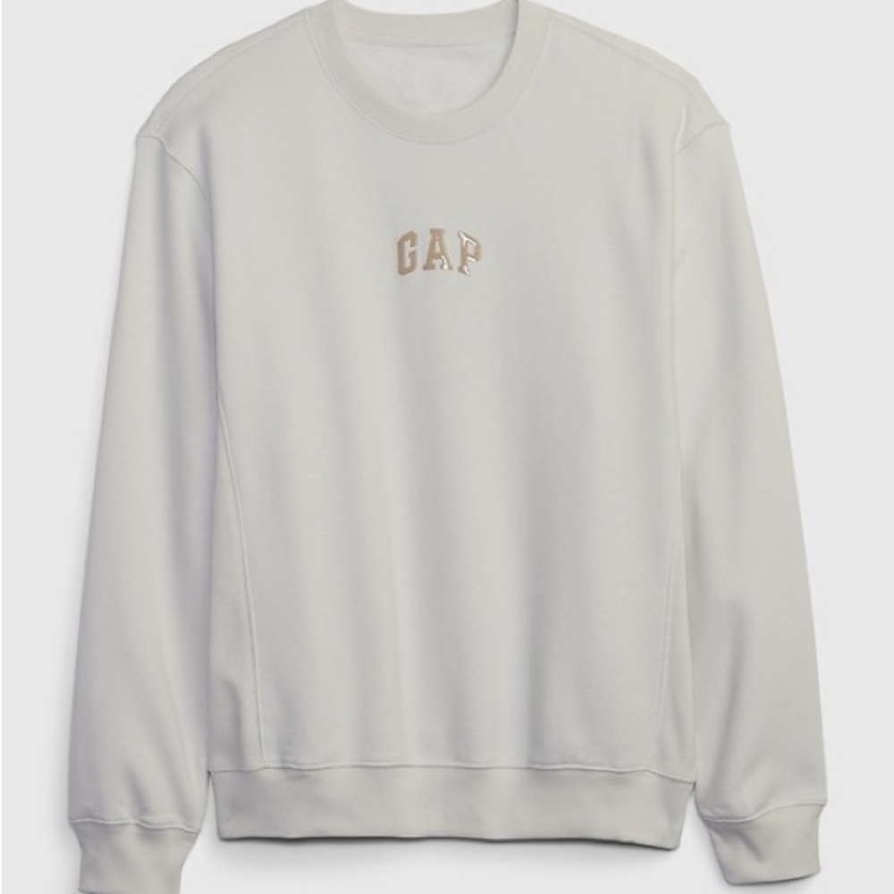 GAP Cream Crewneck Sweater with Ribbed Cuffs